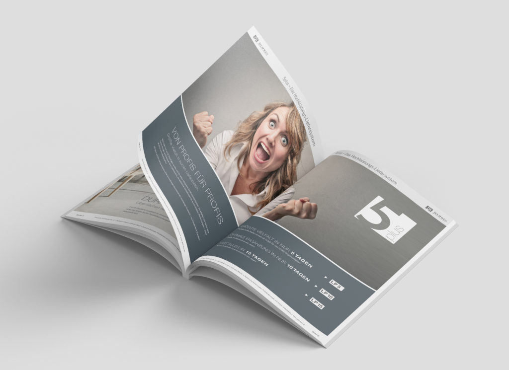 Perspektivische Ansicht eines Din A4 Katalog