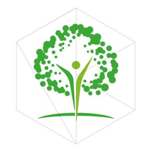 Baum Logo mit einem Menschen als Stamm