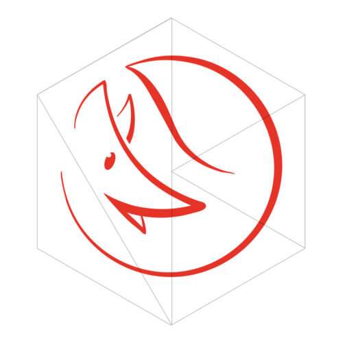 Stilisierte Grafik eines Fuchses in Kreisform