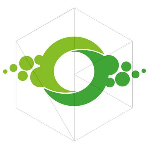 Kreis Logo mit Kugeln in Grün