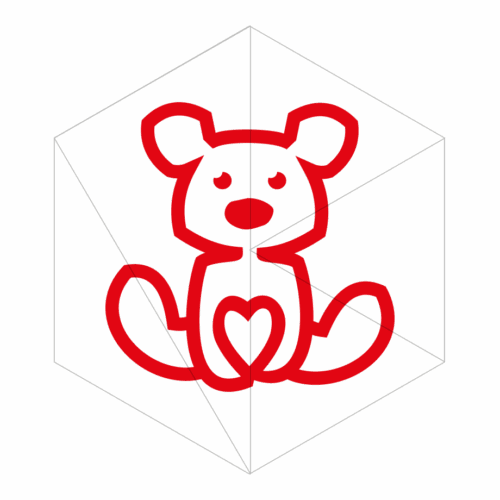 Sitzender Teddybär mit einem Herz